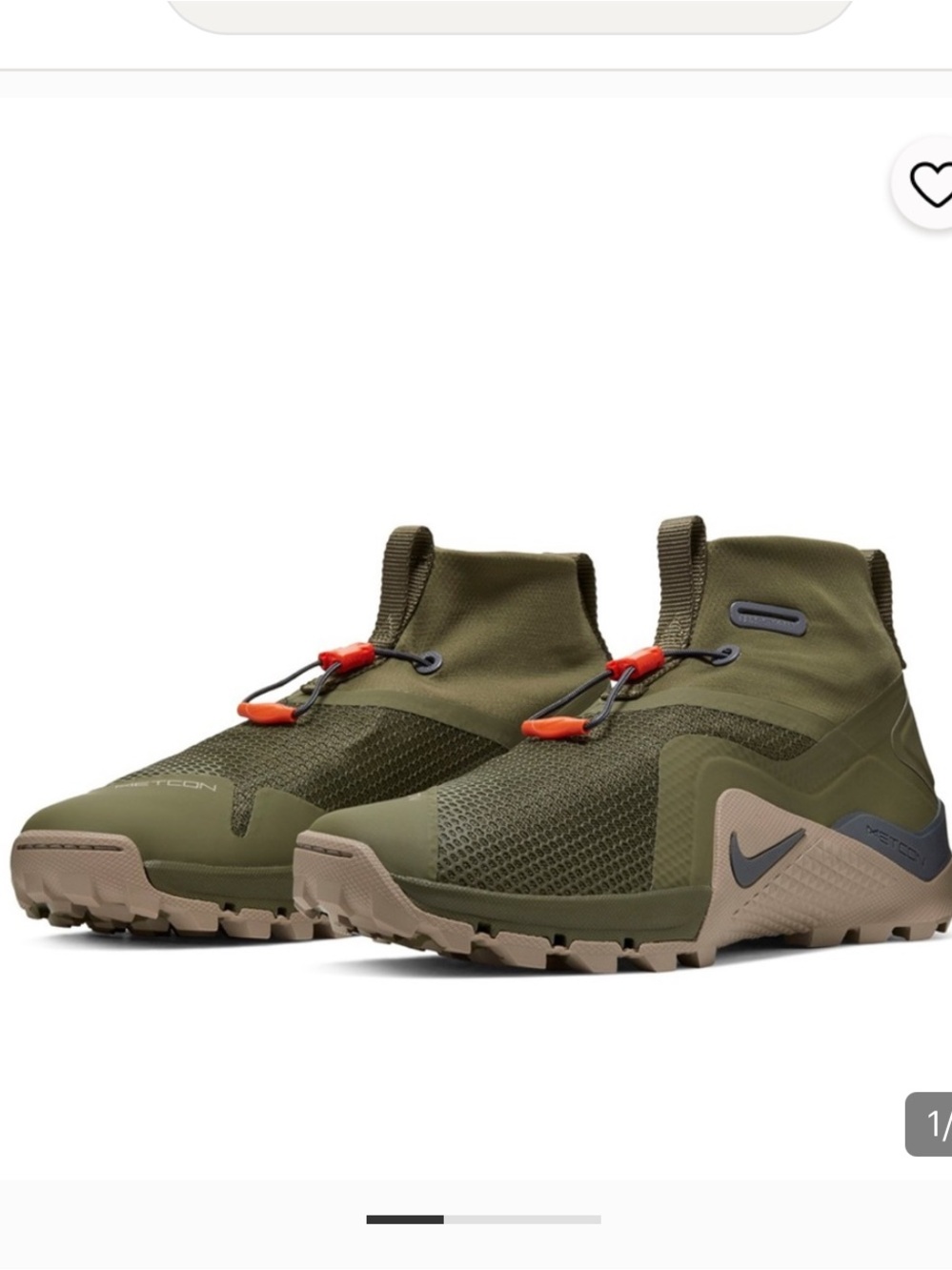 Nike Men’s Metcon X SF Training Athletic Shoes in Olive Sepia Stone with Orange